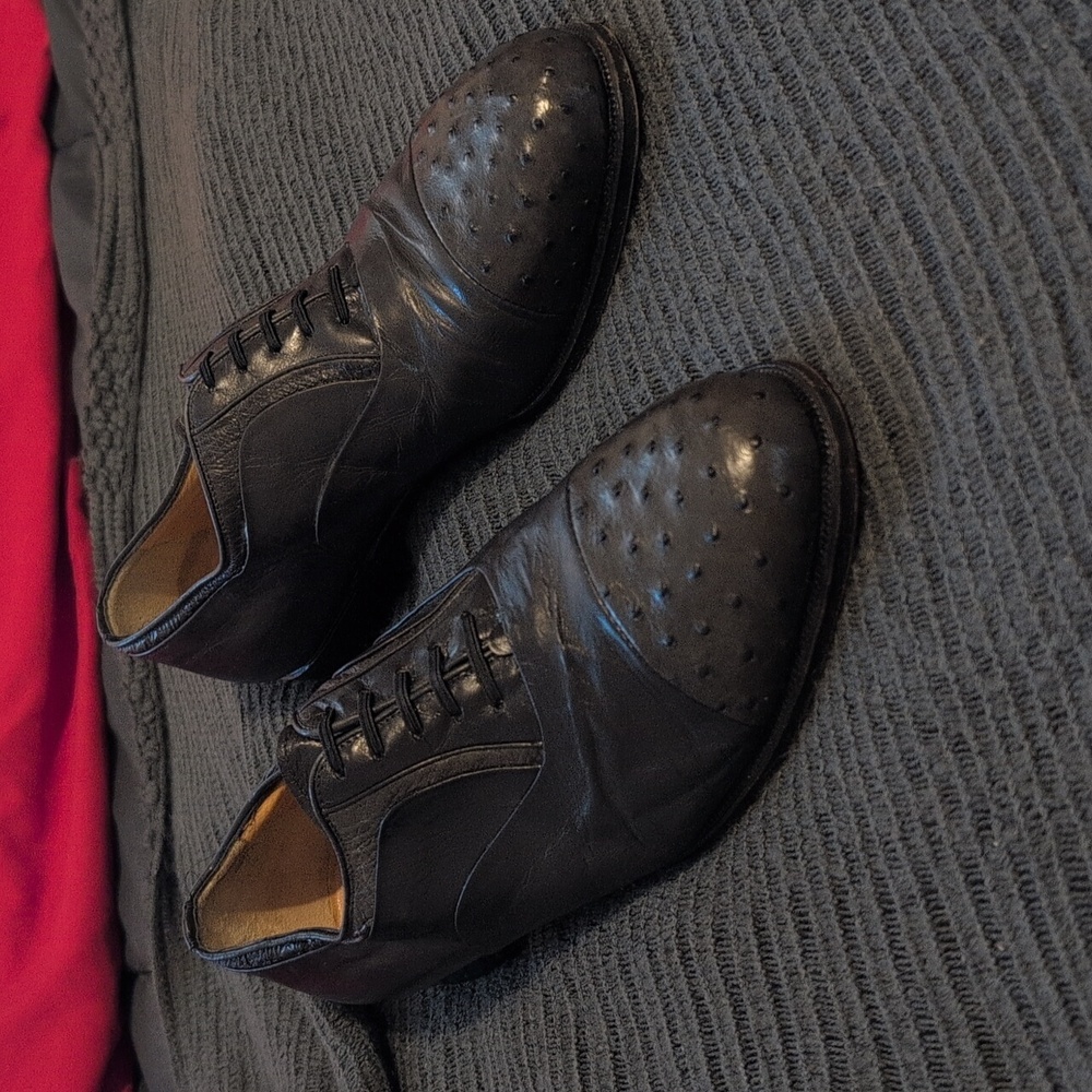 Authentic Moreschi Men's Leather Goatskin Shoes‎ Size 10 - Made In Italy
